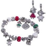 Connections from Hallmark Birthstone Boy and Girl Charm 3-Piece Bracelet Bundle