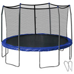 Skywalker 14' Round Trampoline, Blue and Enclosure with Wind Stakes (Was $309)