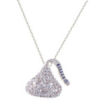 Hershey's Kiss Crystal Accent Silver-Tone Kiss Pendant, 18"