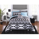 Mainstays Tribal Black and White Bed in a Bag Bedding Set