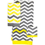 Mainstays Chevron Towel, Grey/Yellow