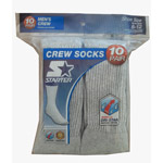 Starter Men's Crew Socks, 10-Pack