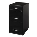 3-Drawer Accessory File, Black