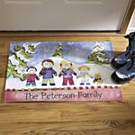 Personalized Winter Family Doormat 17" x 27"