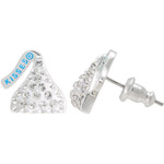 Hershey's Kiss Clear Crystal Silvertone Stud Earrings