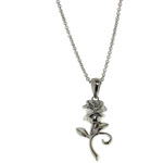 Connections from Hallmark Stainless-Steel Rose Flower Pendant, 18-20"