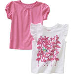 Garanimals Baby Toddler Girl Tees, 2-Pack