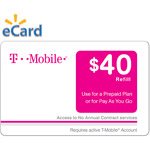 (Email Delivery) T-Mobile $40 Wireless Airtime Card