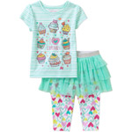 Healthtex Baby Toddler Girl Tee and Skirted Legging Set