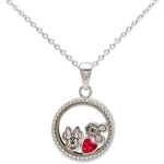 Connections from Hallmark Stainless Steel Mickey and Minnie Shaker Pendant, 18"