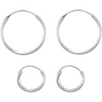 Spring Revision Sterling Silver Endless Hoop Earring Set, 2pk