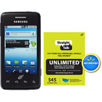 Straight Talk Samsung Galaxy Precedent Plus $45 Unlimited Card, Refurbished