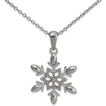 Connections from Hallmark Stainless Steel Snow Flake Pendant, 18"