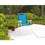 Mainstays Folding Sling Chair, Set of 2, White/Blue