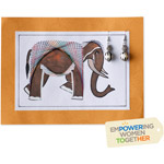 2-Piece Handpainted Card and Beaded Earring Set by Heshima for Full Circle Exchange